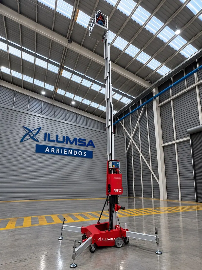 Alza hombre vertical AMP 32 de 12 metros de ILUMSA Arriendos